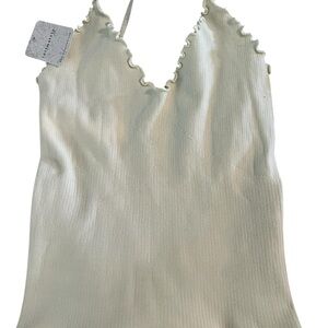 Free People Cream Ribbed Camisole